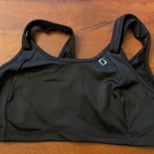 A high-quality Maia Moving Comfort underwire sports bra in black, size 38D